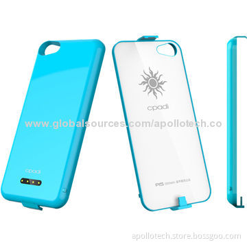 Case Chargers for iPhone 5/5S, w/2,600mAh Real-capacity, A Grade Battery, 127.5*58.5*7.5mm/0.06kg